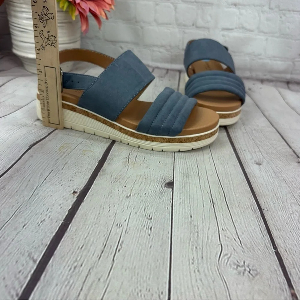 adrienne vittadini sport wedge sandals steel grey color size 7.5 - Picture 2 of 10